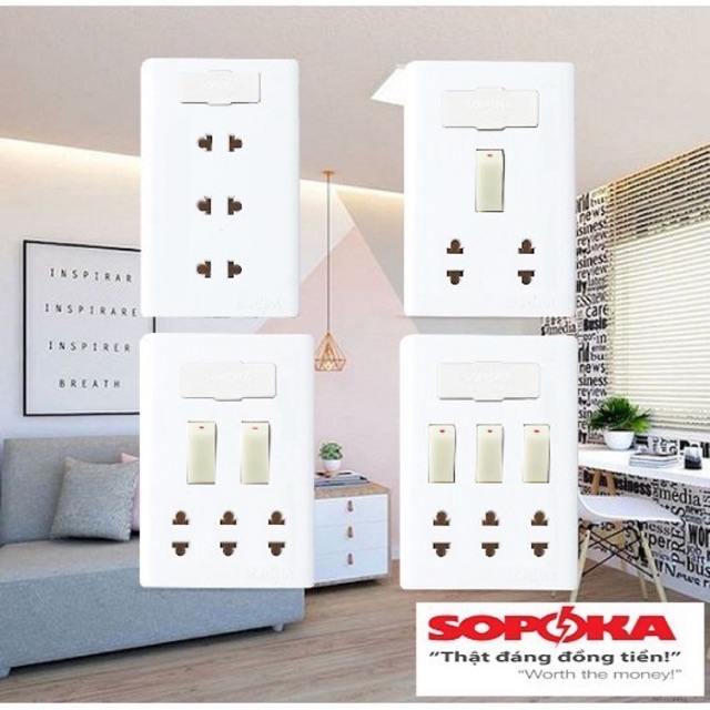 Bảng điện lắp sẵn cao cấp Sopoka