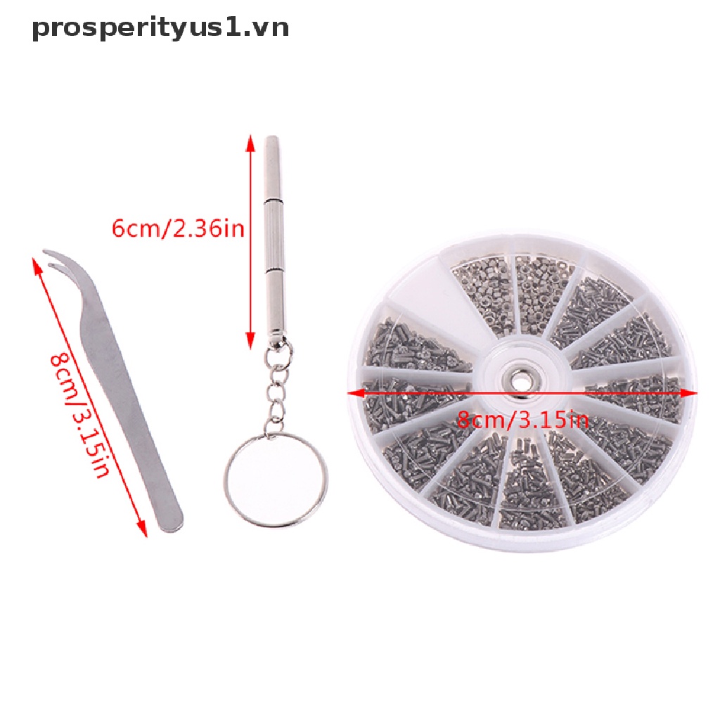 [prosperityus1] Bộ 1000 Ốc Vít Nhỏ + Tua Vít Sửa Kính Mắt