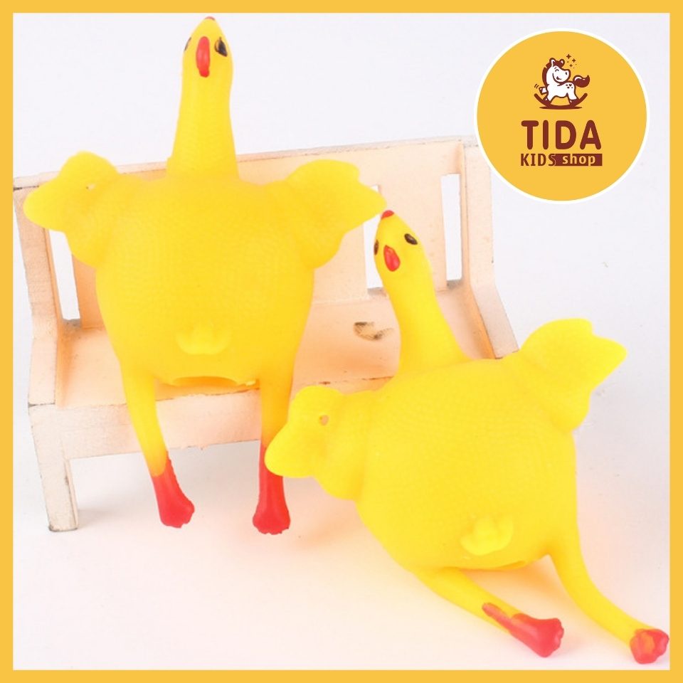 Móc Khóa Gà Đẻ Trứng ⚡ HÀNG ĐẸP ⚡ Móc Chìa Khóa Gà Silicon, Tuyển Tập Đồ Bóp Giảm Stress TiDa Kids Shop