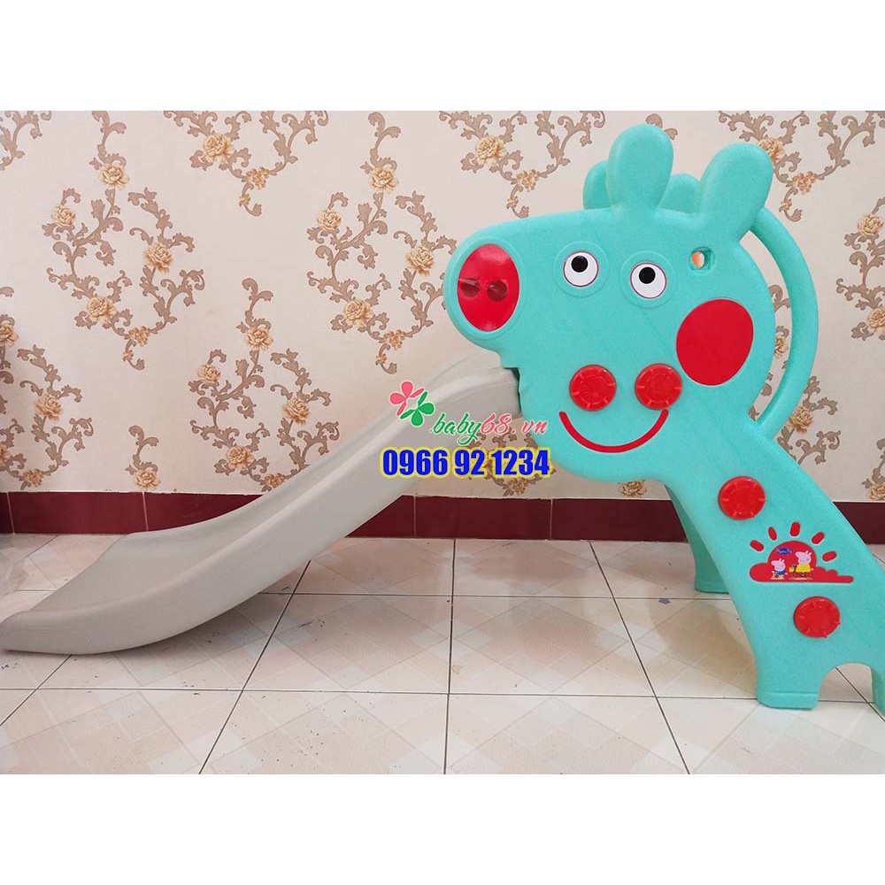 Cầu trượt heo Peppa, cầu tuột siêu bền đẹp, an toàn