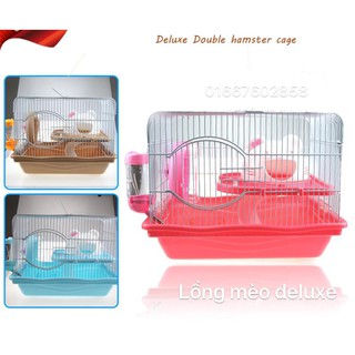 lồng hamster 37cm - lồng đầu mèo deluxe đầy đủ phụ kiện