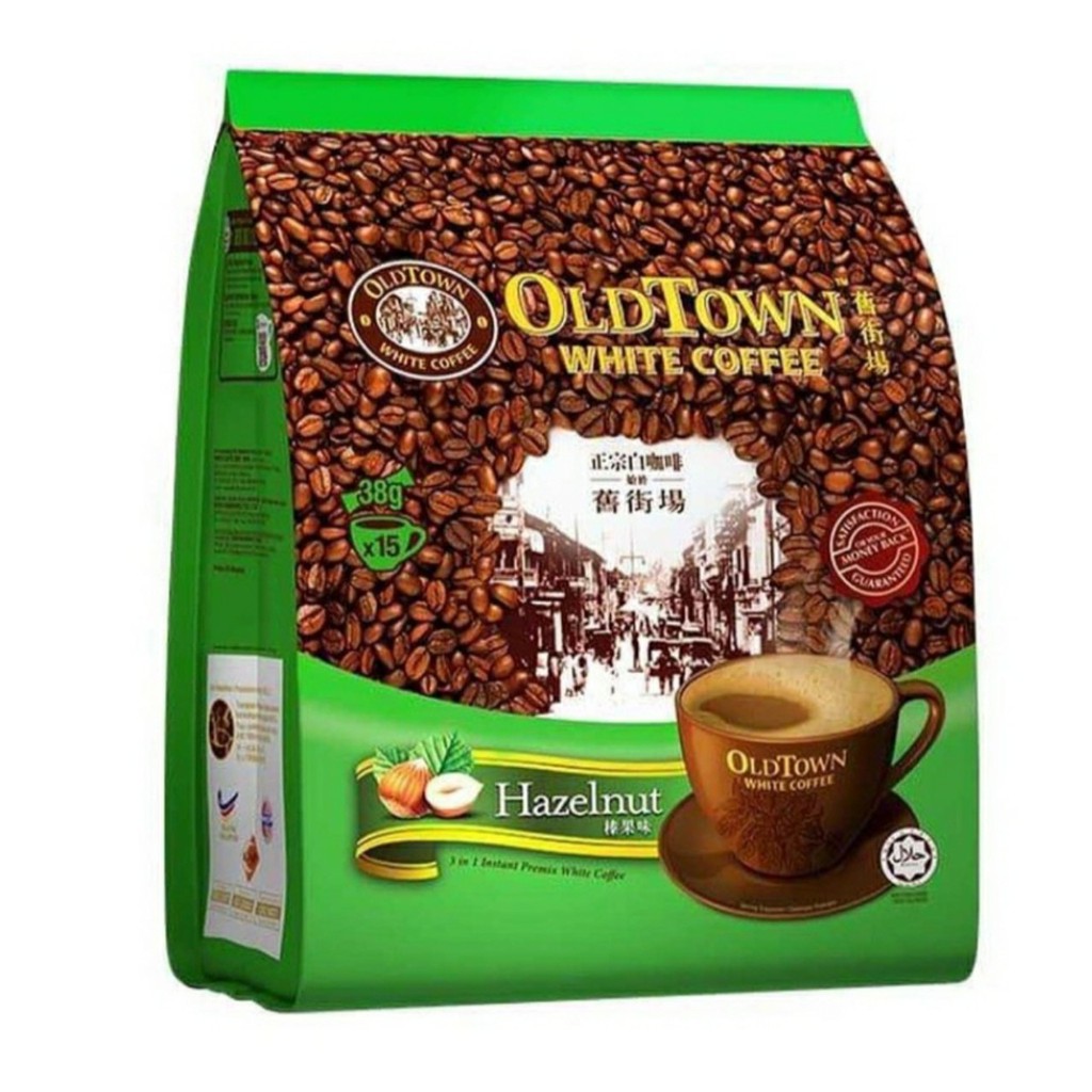 Cà phê white coffee OLDTOWN HAZELNUT Malaysia  (vị hạt dẻ) -HSD:T9.2021