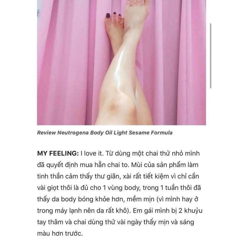 Dầu dưỡng thể Neutrogena Body Oil Light Sesame Formula 250ml | BigBuy360 - bigbuy360.vn