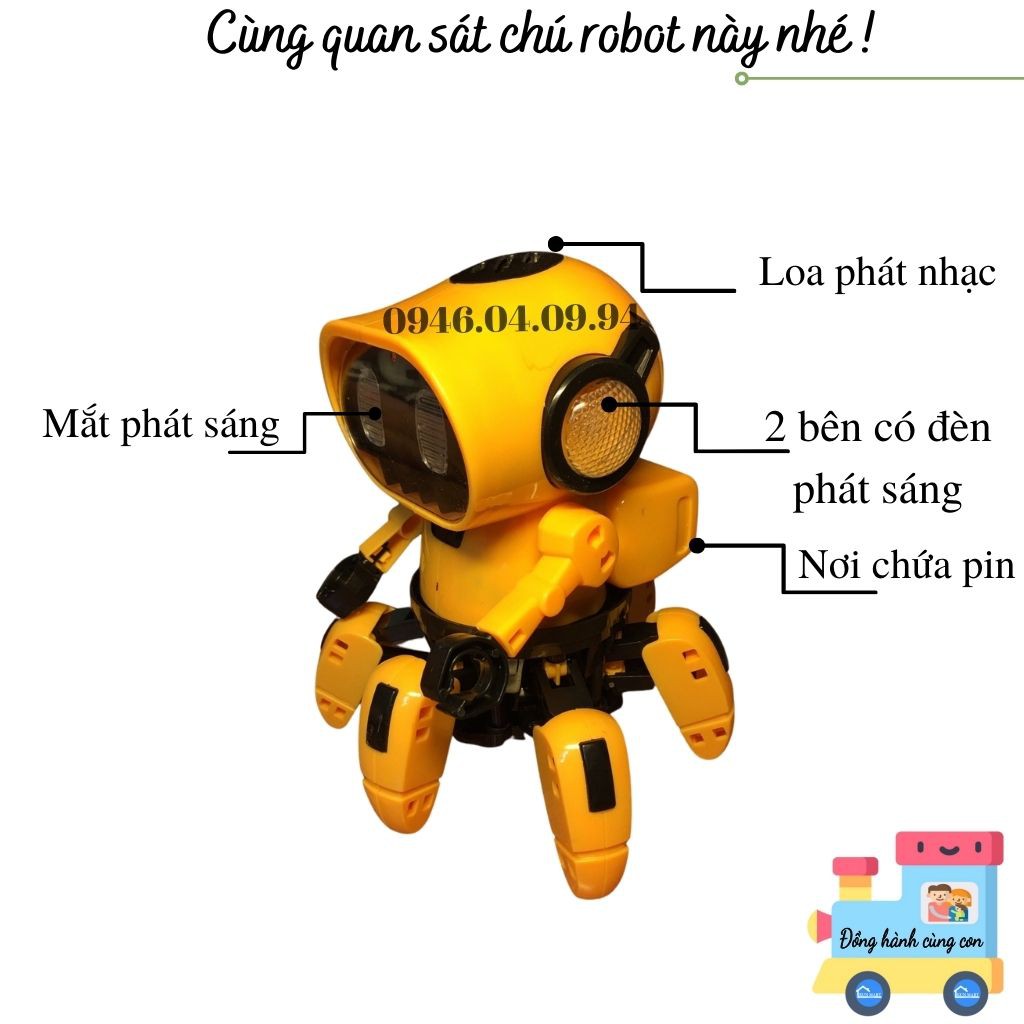 Đồ chơi phát nhạc ‍TẶNG PIN‍ Robot nhảy vui nhộn cho bé cả ngày vui vẻ