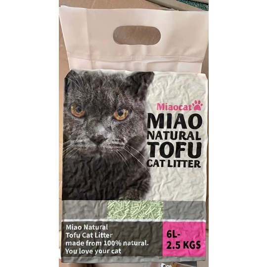 Cát vệ sinh mèo đậu nành Miao Natural Tofu túi 6L - Thùng 8 túi