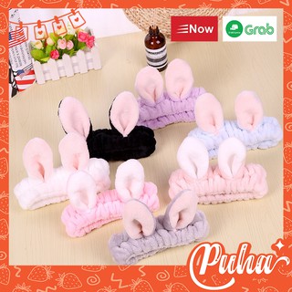 Băng đô rửa mặt tai thỏ HABABU phong cách hàn quốc BD02, Turban bờm tóc make up, skincare tai mèo dễ thương cute