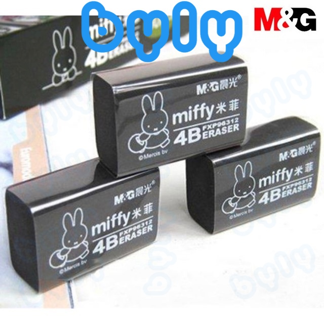 Gôm tẩy bút chì Miffy 4B màu đen M&amp;G sản phẩm chất lượng cao