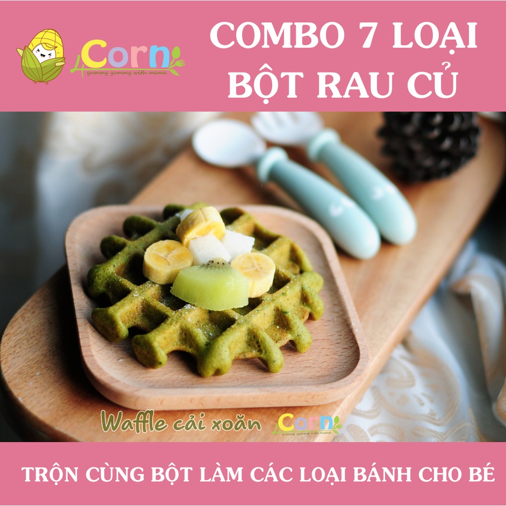 Combo 7 bột rau củ sấy lạnh Dalahouse chế biến ăn dặm - Cho bé 5m+