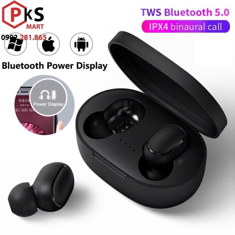 Tai nghe Bluetooth ♥️ MiPods A6S TWS ♥️ không dây kèm Mic đàn thoại, âm trầm, chống ồn, chống nước chính hãng