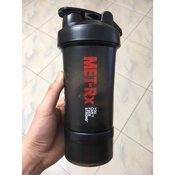 Bình nước tập GYM 3 ngăn 500ml có vạch chia ml, có con lắc lò so