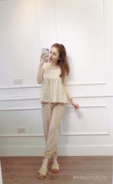 Set áo baby doll + quần ống sớ9 | BigBuy360 - bigbuy360.vn