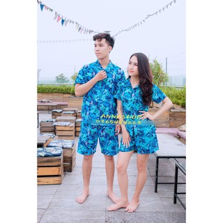 ❤️RẺ VÔ ĐỊCH❤️ BIGSIZE TỪ 7 - 120 KÝ - BỘ ĐI BIỂN HỌA TIẾT LÁ XANH CHO GIA ĐÌNH (hình thật)
