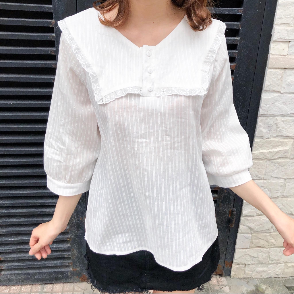 Áo thô cổ ren 2 màu 2204 ( có ảnh mẫu mặc) | BigBuy360 - bigbuy360.vn