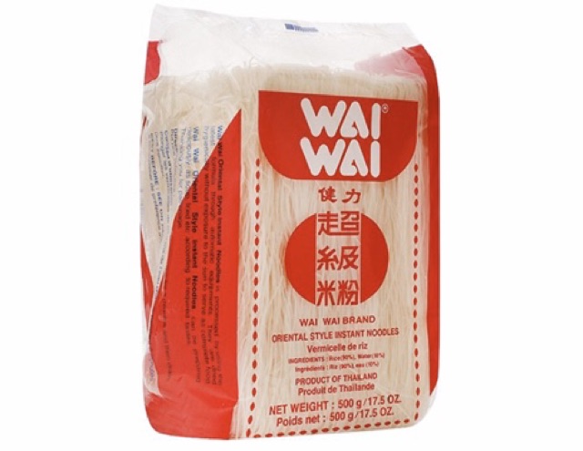 WAI WAI Bún Gạo Khô 500g - Bún Gạo Thái waiwai