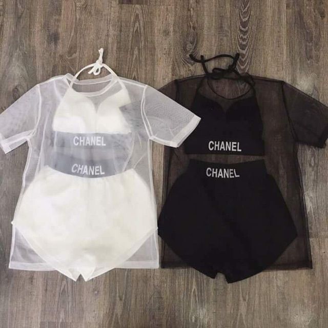 Bộ Đồ Bikini Đi Biển 3 Mảnh Kèm Áo Lưới | BigBuy360 - bigbuy360.vn