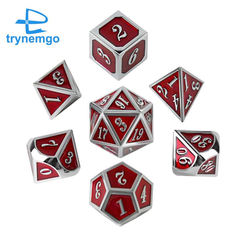 Bộ Xúc Xắc Bằng Kim Loại Polyhedral Dùng Chơi Trò Chơi