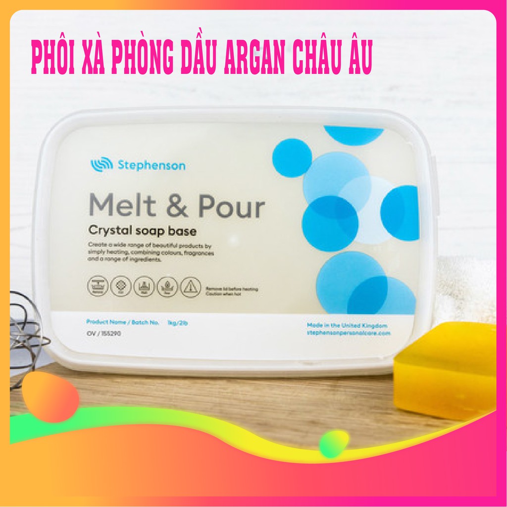 Phôi xà phòng glycerin châu Âu dầu argan làm xà phòng handmade