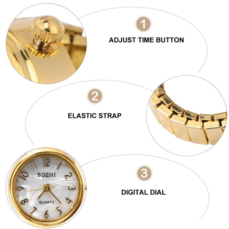 Đồng Hồ Quartz Điện Tử Dạng Nhẫn Đeo Tay Phong Cách Vintage