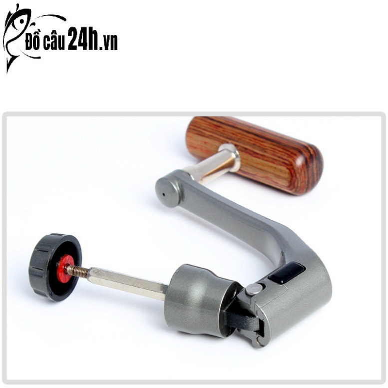 Tay quay máy câu núm gỗ tay quay máy câu shimano kim loại _ shop đồ câu Phía bắc