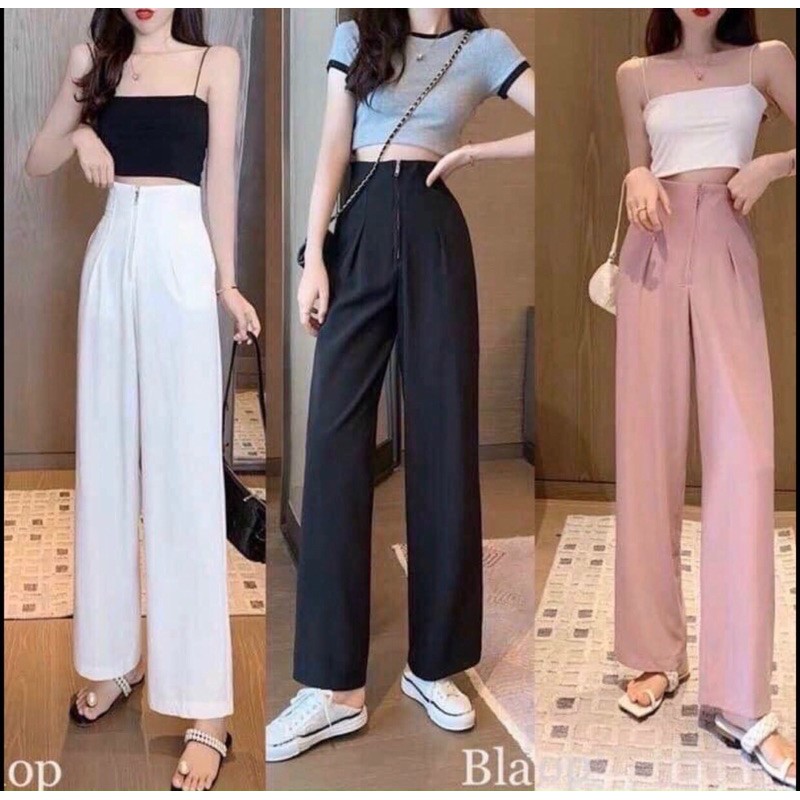 [ Mã FAMAYWA giảm 10K đơn 50K] QUẦN SUÔNG CẠP CAO KHOÁ KÉO | BigBuy360 - bigbuy360.vn