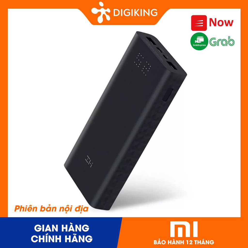 [Mã 159ELSALE hoàn 7% đơn 300K] Pin QB822 Xiaomi ZMI Aura two-way fast charge digital display mobile PD 27W 20000 mAh