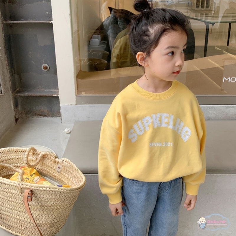 Áo Hoodie Dài Tay In Chữ Cái Dễ Thương Phong Cách Hàn Quốc Dành Cho Trẻ Em