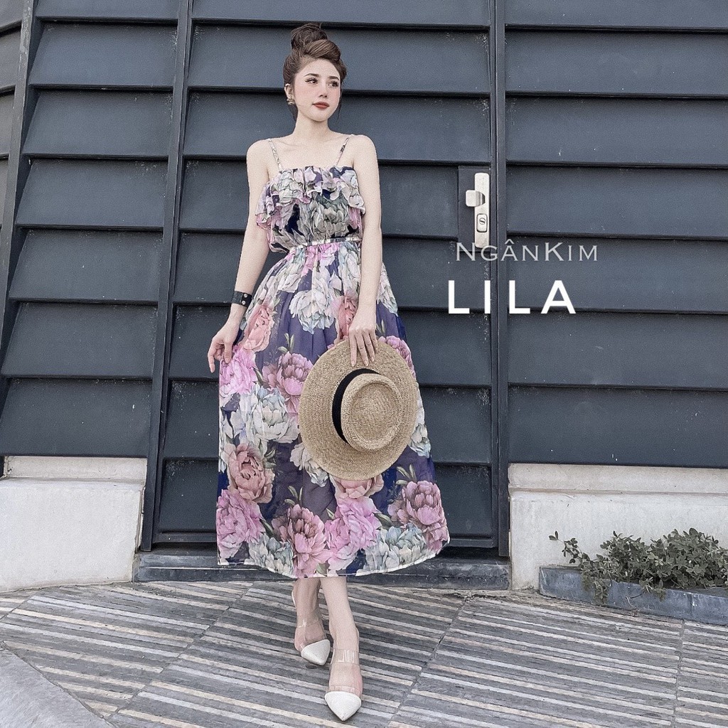 Váy maxi 2 dây họa tiết hoa , đầm maxi 2 dây voan dáng dài - mã A007- thời trang thiết kế | BigBuy360 - bigbuy360.vn