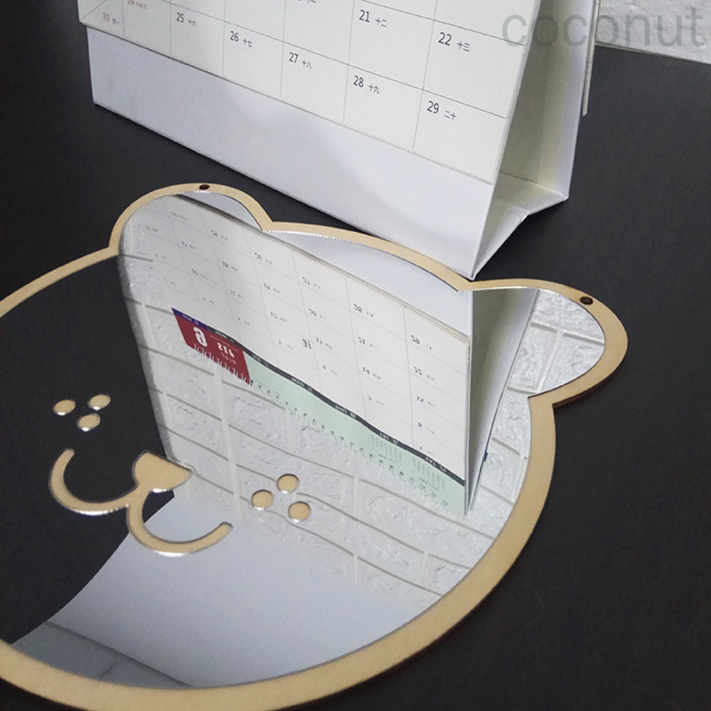 Gương treo tường trang trí hình gấu hoạt hình bằng gỗ acrylic