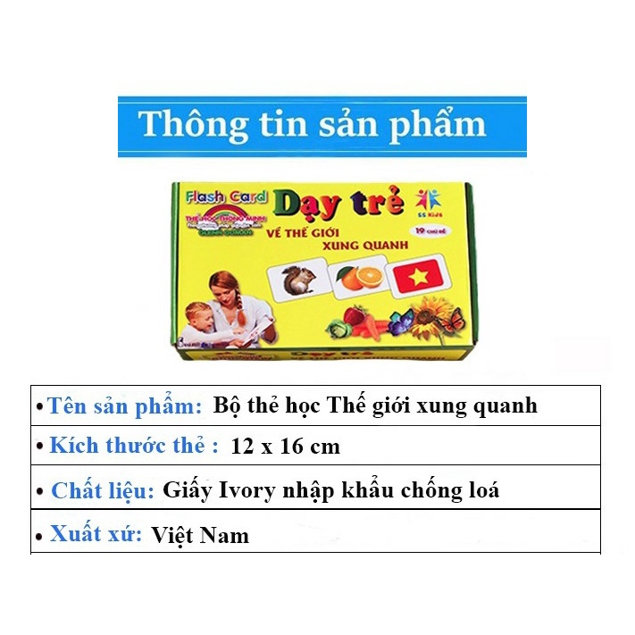 Bộ Thẻ Học Thông Minh 19 CHỦ ĐỀ Loại To Song ngữ tiếng Anh loại chuẩn Glenn Doman Flashcard cho bé từ 0-6 tuổi