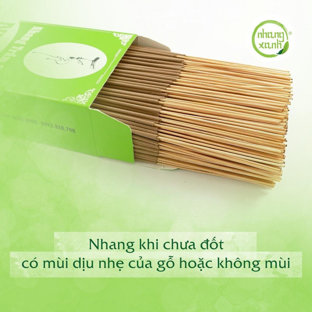 Nhang Xanh trầm hương [HỘP 70G] 100% thiên nhiên, ít khói, dùng cả cho phòng máy lạnh – AN TOÀN CHO SỨC KHỎE