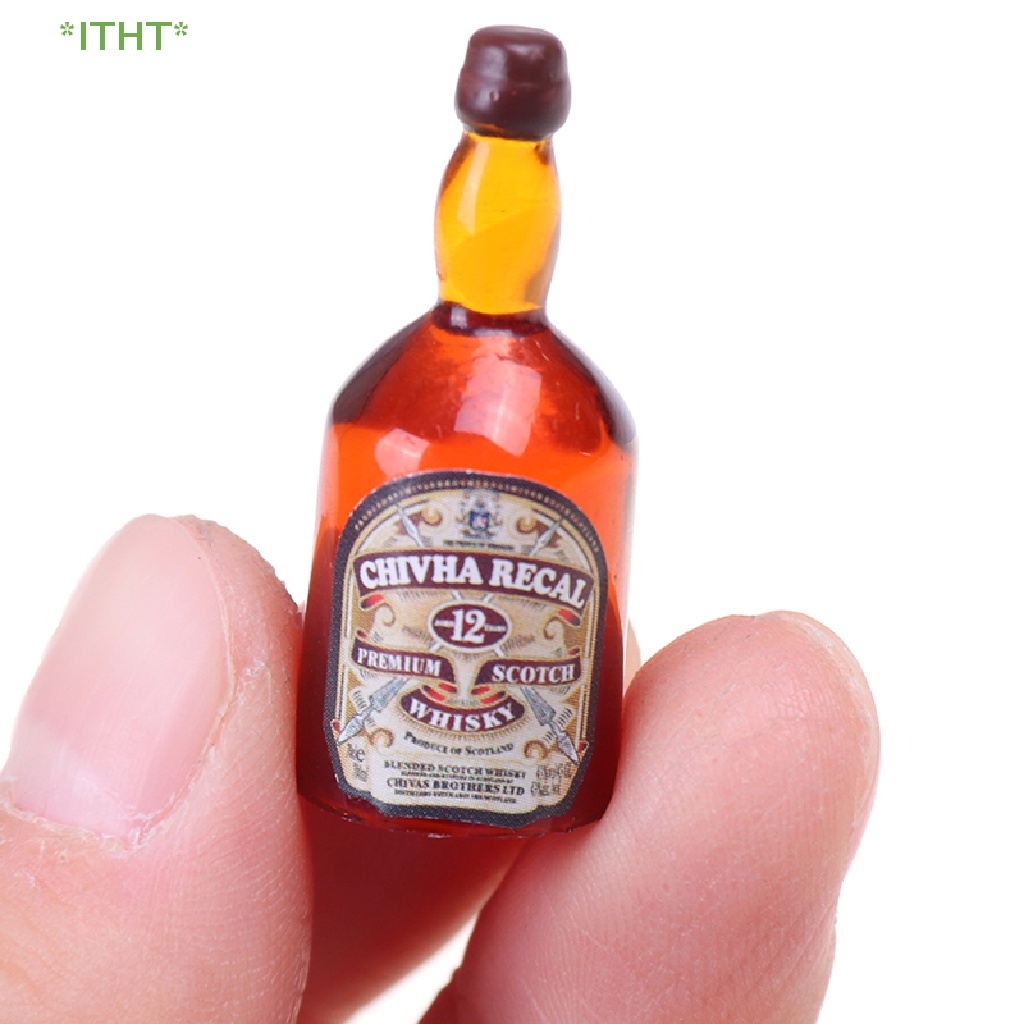 Bộ 2 Chai Rượu Whiskey Đồ Chơi Búp Bê Cỡ 1 / 12 Mới