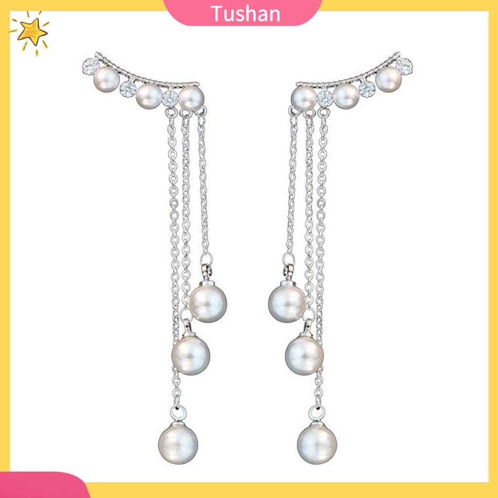 Khuyên tai nữ dài đính ngọc thời trang