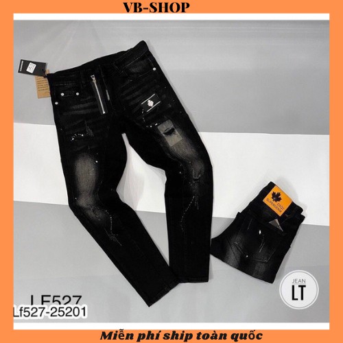 Quần jean nam ống suông màu xám đậm chất bò dày dặn co giãn bốn chiều thời trang cao cấp VBSHOP527