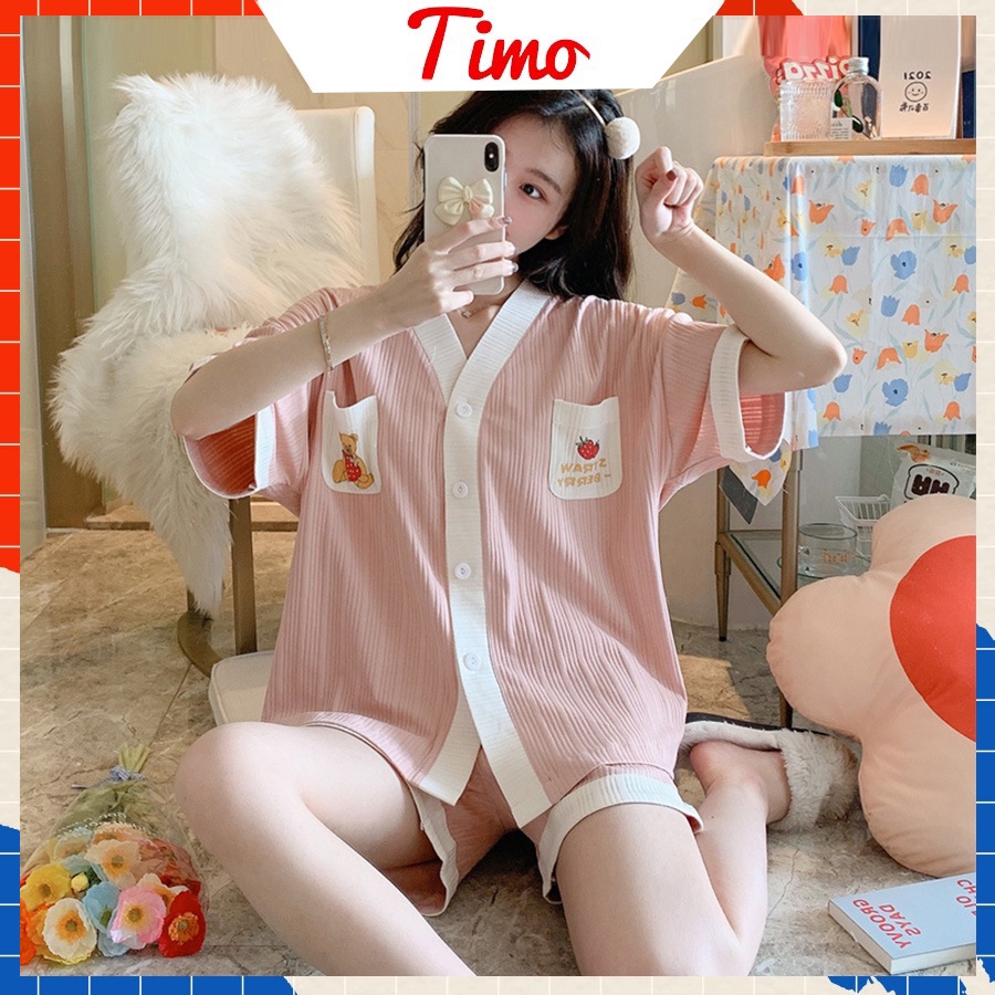 Bộ ngủ nữ , Đồ bộ piyama đẹp thời trang chất đũi xốp mềm mịn thoáng mát mặc ở nhà 4 mùa BNN004