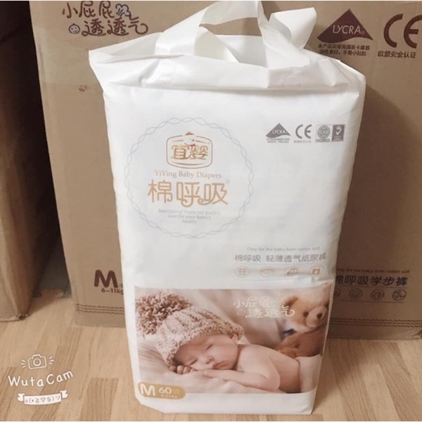 Bỉm/Tã Dán trẻ em Yiying hơi thở bông hàng cao cấp Newborn-26/S-72/M-60