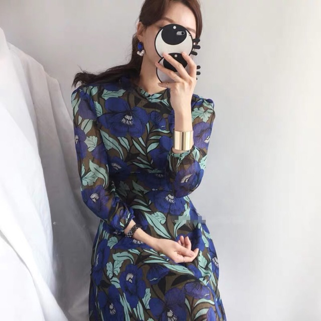 Váy voan hoa vintage