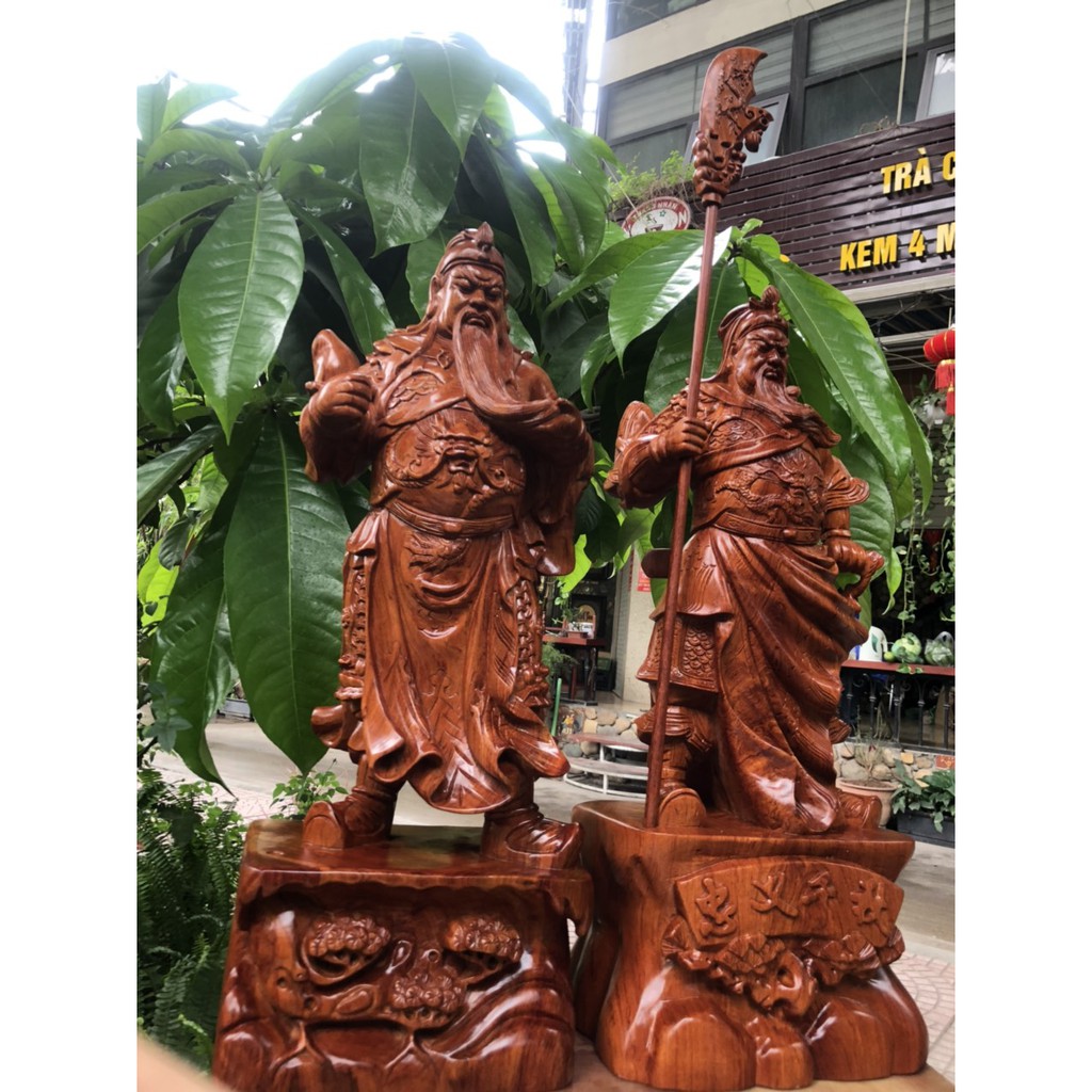 Tượng Quan Công Gỗ Hương Cao 60 Cm