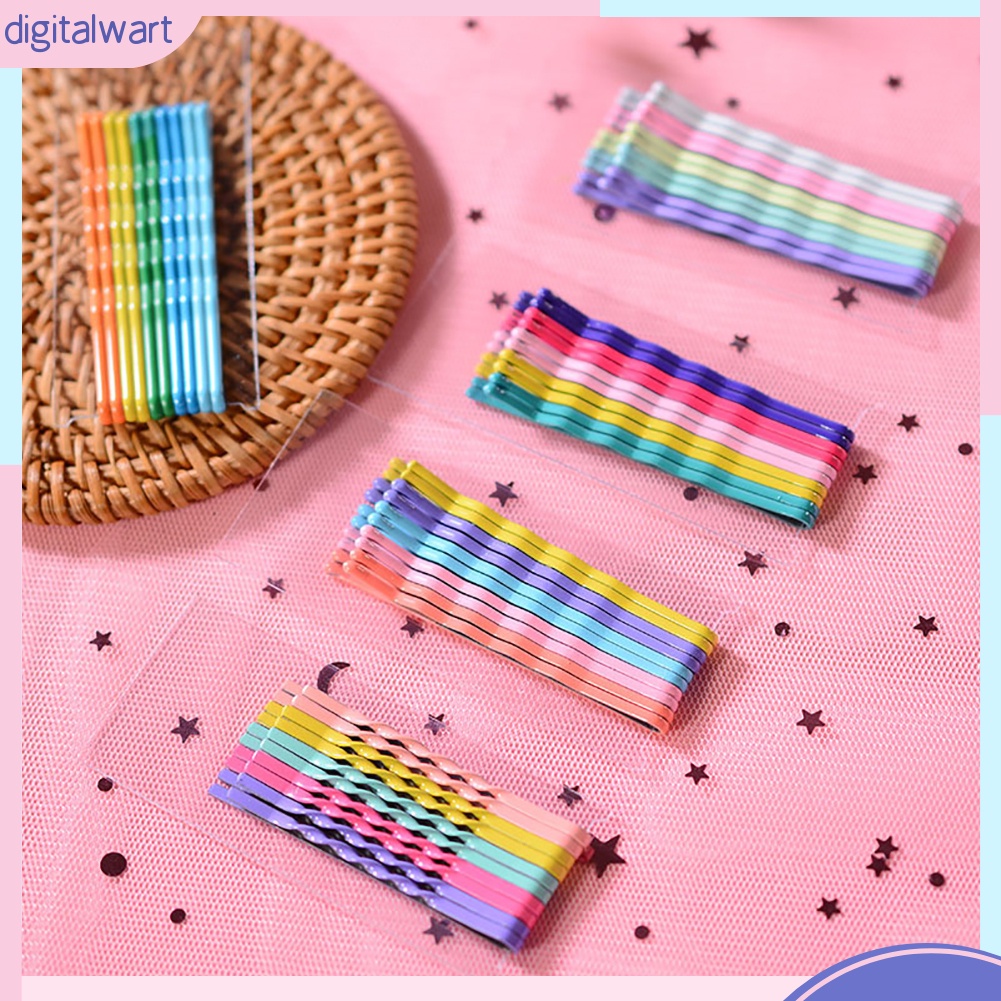 Set 10 Kẹp Tóc Kim Loại Màu Sắc Cầu Vồng Xinh Xắn Cho Bé Gái