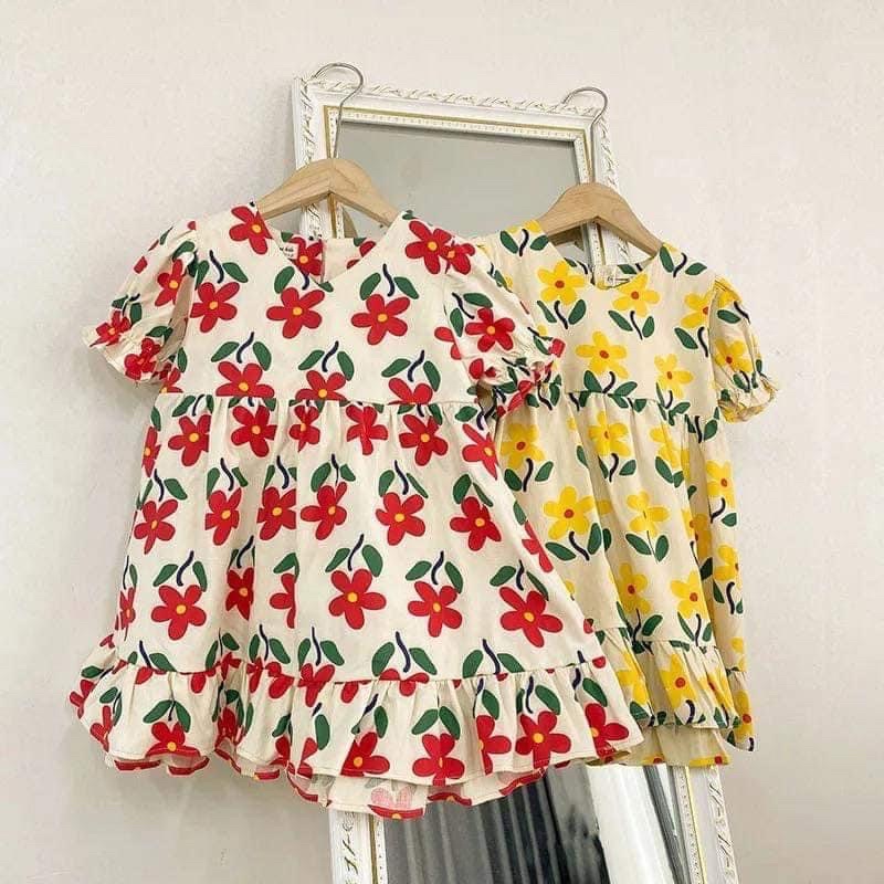 vải thô cotton hoa đơn săc siêu đẹp may váy,áo xuân hè