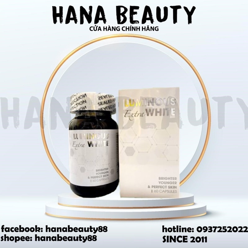 [Chính hãng] Luminous Extra White - Viên uống trắng da, chống nắng, mờ nám, tàn nhang, thâm mụn, hạn chế lão hoá