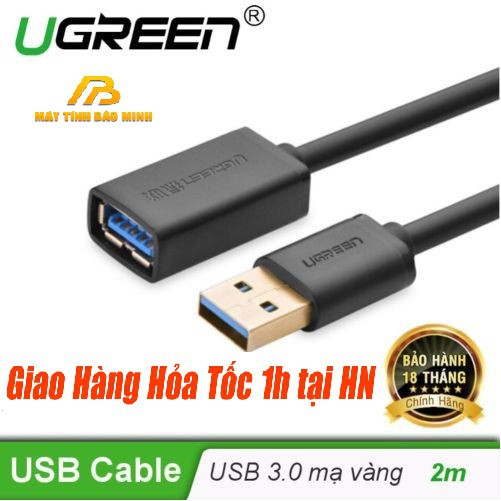 Cáp nối dài USB 3.0 mạ vàng Ugreen 10373 dài 2m chính hãng