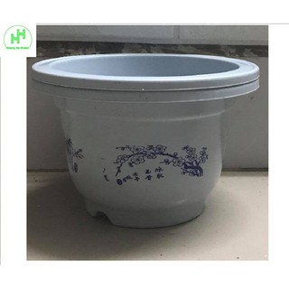 2 Chậu Nhựa Trồng Cây Hoa, Cây Cảnh Màu Trắng MiNi A200x130
