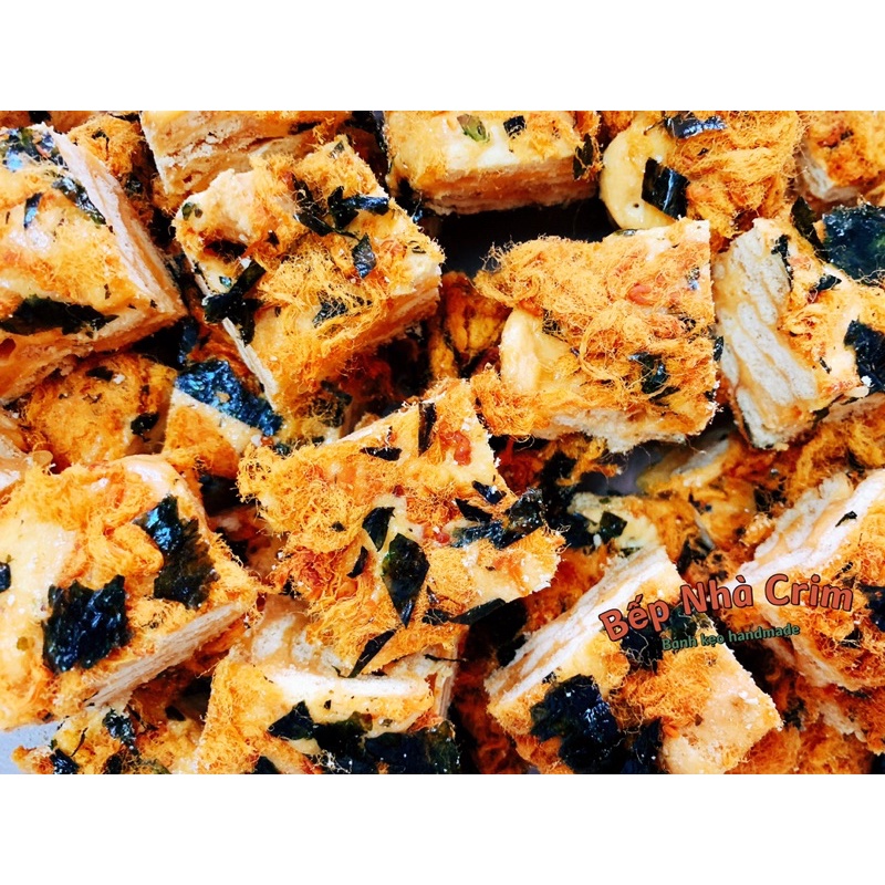 Bánh nougat chà bông trứng muối/ bánh bông tuyết