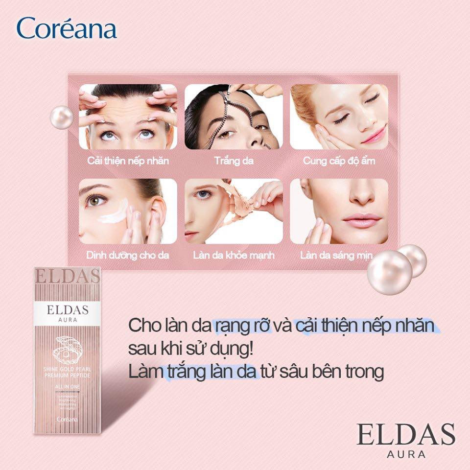 Serum tế bào gốc ELDAS AURA Coreana Shine Gold Pearl Premium Peptide All In One