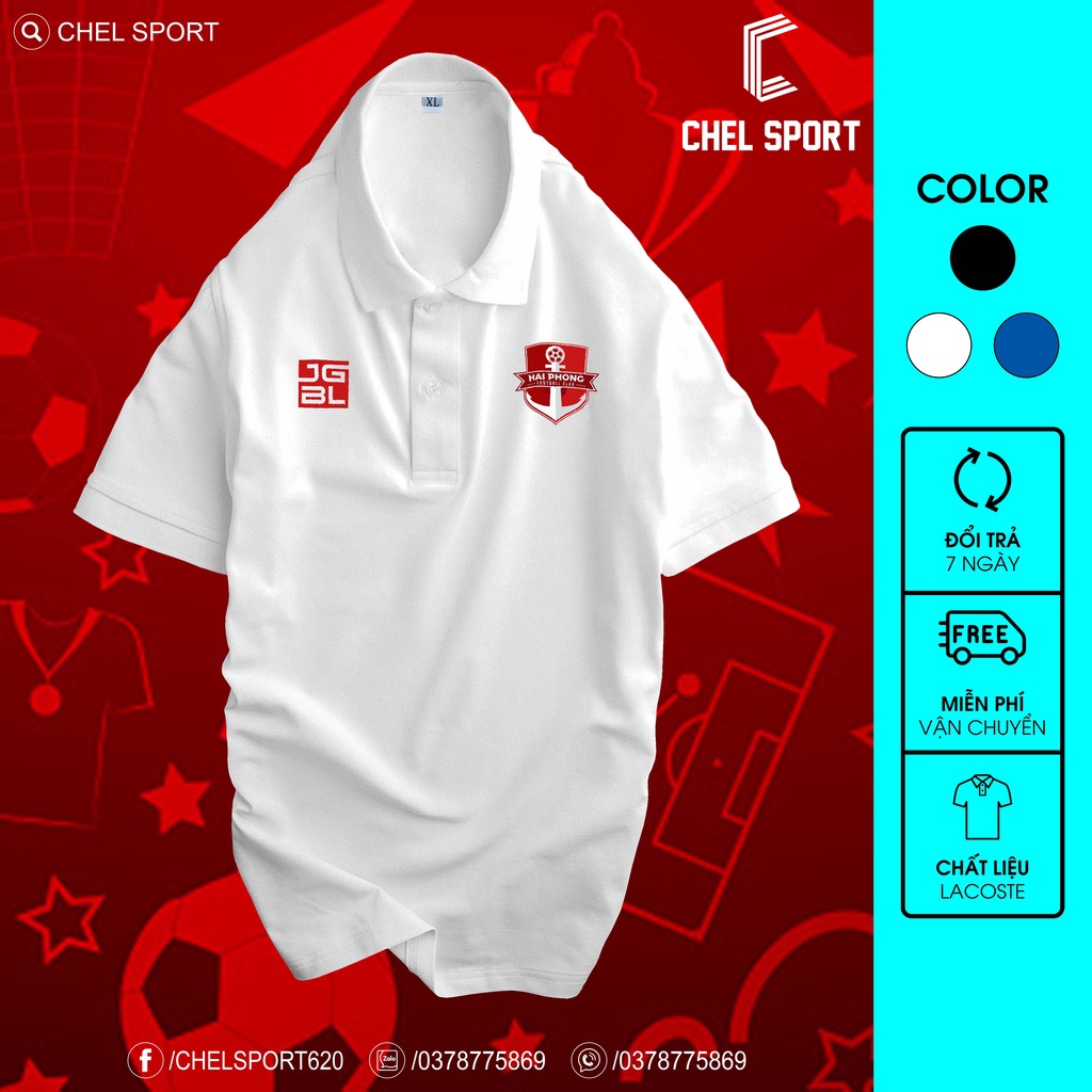 Áo polo logo thêu Hải Phòng FC [ẢNH THẬT]