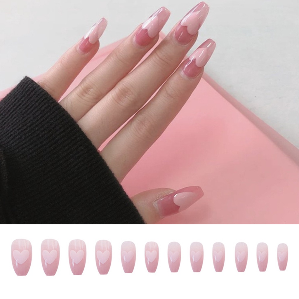 Set 24 Móng Tay Giả Màu Hồng Thời Trang Cho Nữ