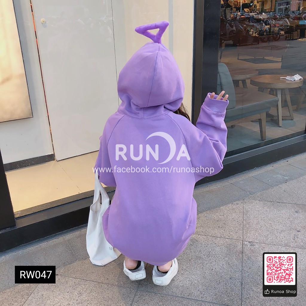 [Runoa] Áo khoác nữ Teletubbies áo hoodie oversize áo trùm đầu dài tay