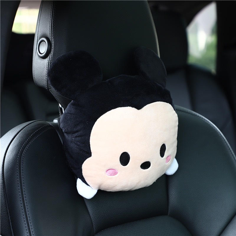 Bộ Gối Tựa Ô Tô Disney Mickey Minie Dễ Thương - Gối Cổ Tựa Eo Trên Xe Hơi