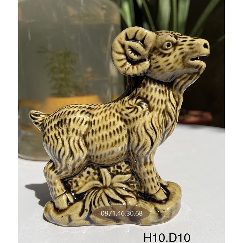Tượng 12 Con Giáp - Giáp Đá S1 - Gốm Sứ Bát Tràng - Tuổi Mùi