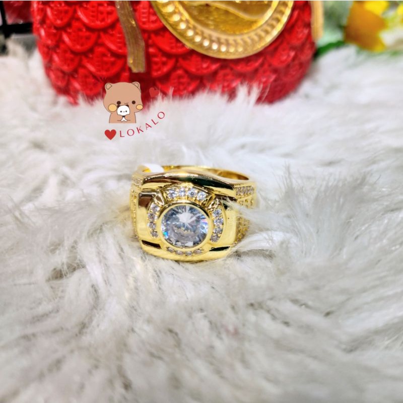 (Có Clip) Nhẫn Nam Đính Đá Mạ Vàng 18k Cao Cấp Cực Bền Y Vàng Thật - Anh Trai Đeo Đi Cà Phê, Tiệc Nhìn Sang Lắm Lokalo